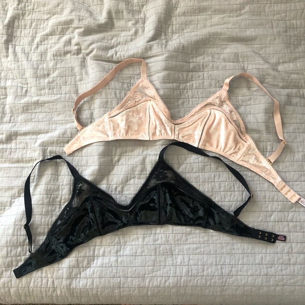victoria’s secret velvet bralettes